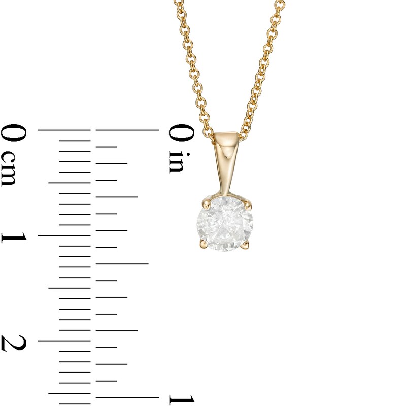 Main Image 3 of 0.58 CT. Diamond Solitaire Pendant in 10K Gold (I/I3) - 18&quot;