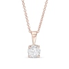 Thumbnail Image 1 of 0.58 CT. Diamond Solitaire Pendant in 10K Rose Gold (I/I3) - 18"