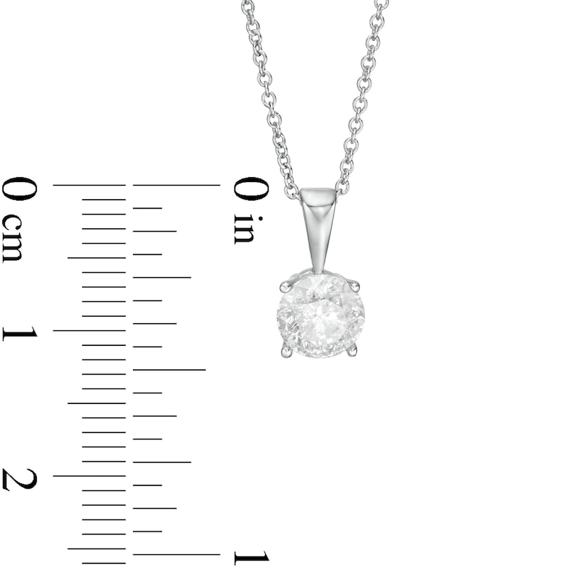 Main Image 3 of 1.23 CT. Diamond Solitaire Pendant in 10K White Gold (I/I3) - 18"