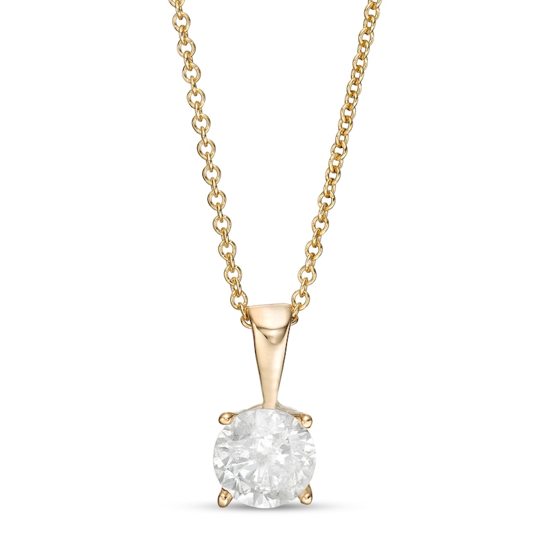 Main Image 1 of 1.23 CT. Diamond Solitaire Pendant in 10K Gold (I/I3) - 18"