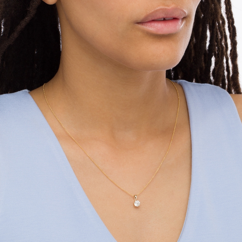 Main Image 2 of 1.23 CT. Diamond Solitaire Pendant in 10K Gold (I/I3) - 18"