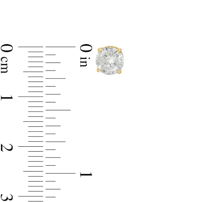 Main Image 3 of 1.45 CT. T.W. Diamond Solitaire Stud Earrings in 10K Gold (I/I3)