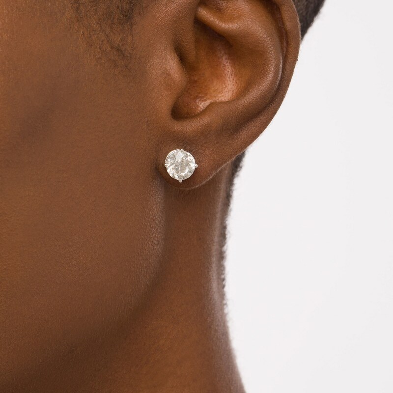 Main Image 2 of 3.96 CT. T.W. Diamond Solitaire Stud Earrings in 10K White Gold (I/I3)