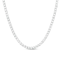 3.6mm Diamond-Cut Solid Curb Chain Necklace in Sterling Silver - 24&quot;
