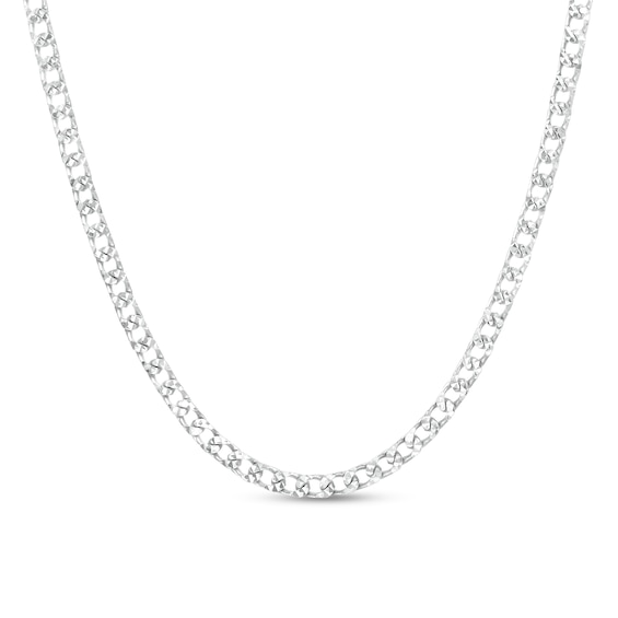 3.6mm Diamond-Cut Curb Chain Necklace in Solid Sterling Silver  - 24"