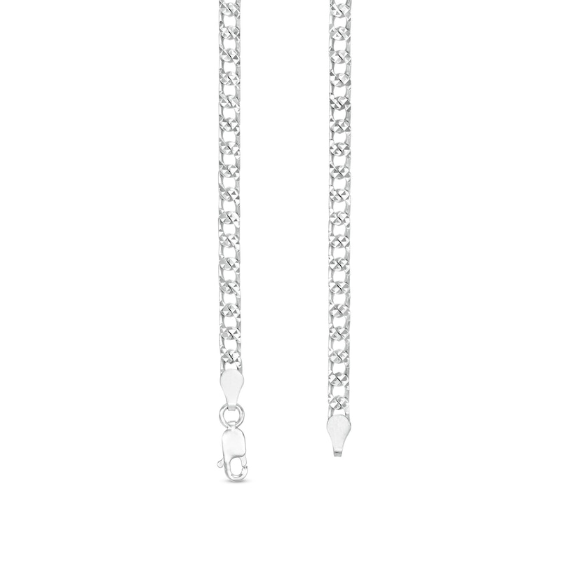 Main Image 3 of 3.6mm Diamond-Cut Curb Chain Necklace in Solid Sterling Silver  - 24"