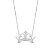 Thumbnail Image 0 of Enchanted Disney Ultimate Princess Celebration 0.085 CT. T.W. Diamond Tiara Necklace in Sterling Silver - 19"