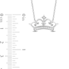 Thumbnail Image 2 of Enchanted Disney Ultimate Princess Celebration 0.085 CT. T.W. Diamond Tiara Necklace in Sterling Silver - 19"