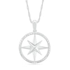 Thumbnail Image 1 of 0.067 CT. T.W. Diamond Compass Pendant in Sterling Silver