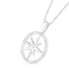 Thumbnail Image 2 of 0.067 CT. T.W. Diamond Compass Pendant in Sterling Silver