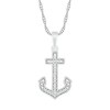 0.067 CT. T.W. Diamond Anchor Pendant in Sterling Silver