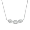0.95 CT. T.W. Oval Diamond Past Present Future® Twist Frame Necklace in 10K White Gold