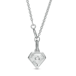 0.95 CT. T.W. Oval Diamond Past Present Future® Twist Frame Necklace in 10K White Gold
