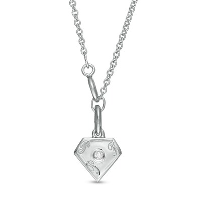 0.95 CT. T.W. Oval Diamond Past Present Future® Twist Frame Necklace in 10K White Gold