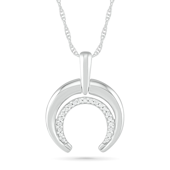 0.065 CT. T.W. Diamond Horseshoe Pendant in Sterling Silver