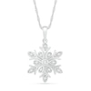 Thumbnail Image 1 of 0.066 CT. T.W. Diamond Snowflake Pendant in Sterling Silver