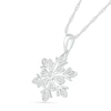 Thumbnail Image 2 of 0.066 CT. T.W. Diamond Snowflake Pendant in Sterling Silver