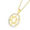 Thumbnail Image 2 of 0.086 CT. T.W. Diamond Star of David Pendant in Sterling Silver with 14K Gold Plate