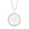 Thumbnail Image 1 of 0.11 CT. T.W. Diamond Tree of Life Pendant in Sterling Silver