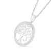 Thumbnail Image 2 of 0.11 CT. T.W. Diamond Tree of Life Pendant in Sterling Silver