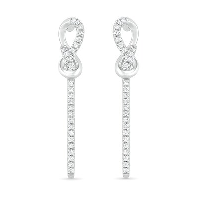 0.18 CT. T.W. Diamond Infinity Loop Drop Earrings in Sterling Silver