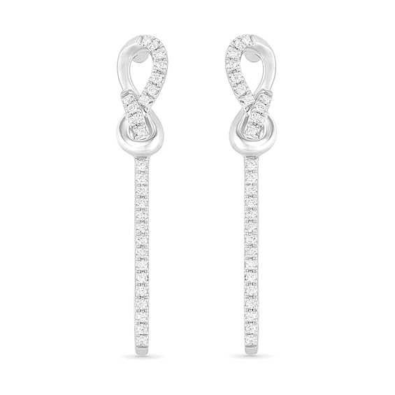 0.18 CT. T.W. Diamond Infinity Loop Drop Earrings in Sterling Silver