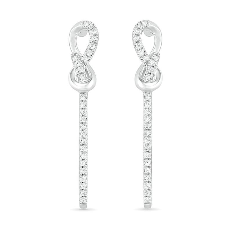 0.18 CT. T.W. Diamond Infinity Loop Drop Earrings in Sterling Silver|Peoples Jewellers