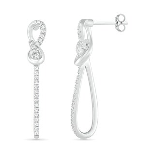 0.18 CT. T.W. Diamond Infinity Loop Drop Earrings in Sterling Silver