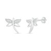 Thumbnail Image 1 of 0.04 CT. T.W. Diamond Dragonfly Stud Earrings in Sterling Silver