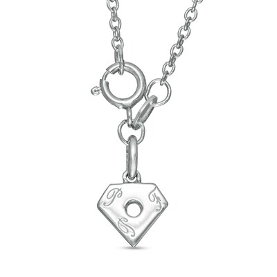 0.45 CT. T.W. Diamond Past Present Future® Flower Necklace in 10K White Gold - 17"