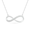 Thumbnail Image 1 of 0.085 CT. T.W. Diamond Asymmetrical Infinity Necklace in Sterling Silver