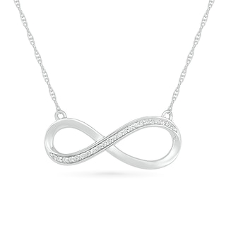 0.085 CT. T.W. Diamond Asymmetrical Infinity Necklace in Sterling Silver