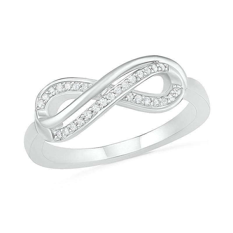 0.116 CT. T.W. Diamond Infinity Loop Ring in Sterling Silver