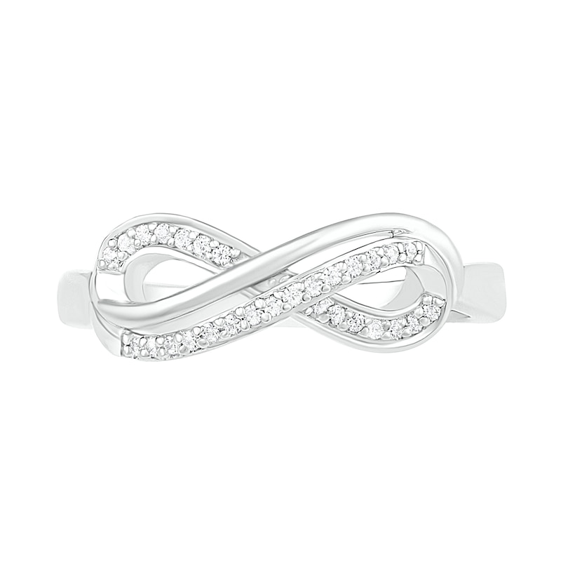 0.116 CT. T.W. Diamond Infinity Loop Ring in Sterling Silver