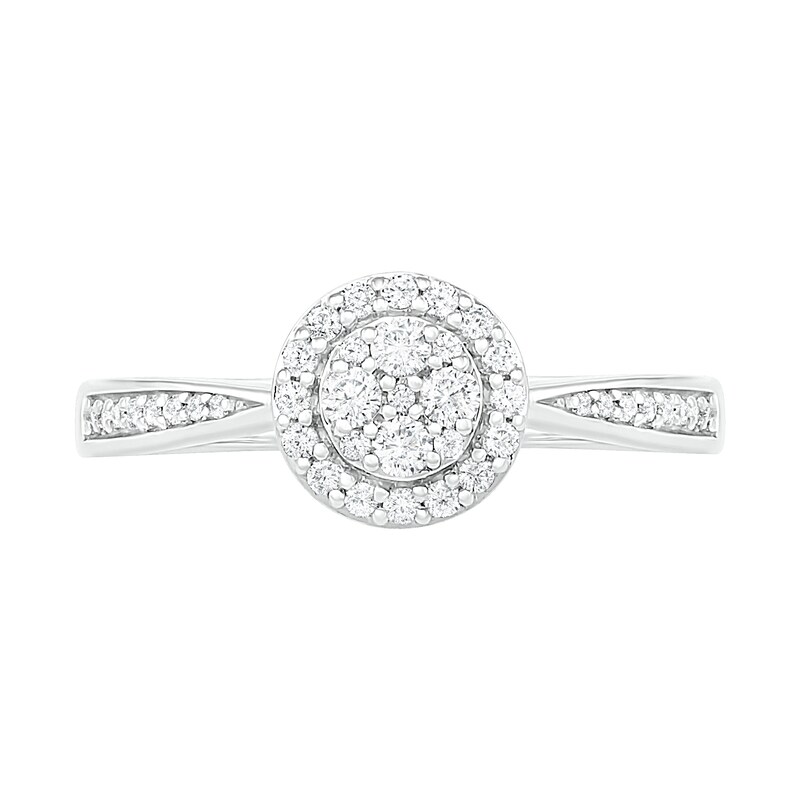 Main Image 2 of 0.23 CT. T.W. Composite Diamond Frame Promise Ring in Sterling Silver