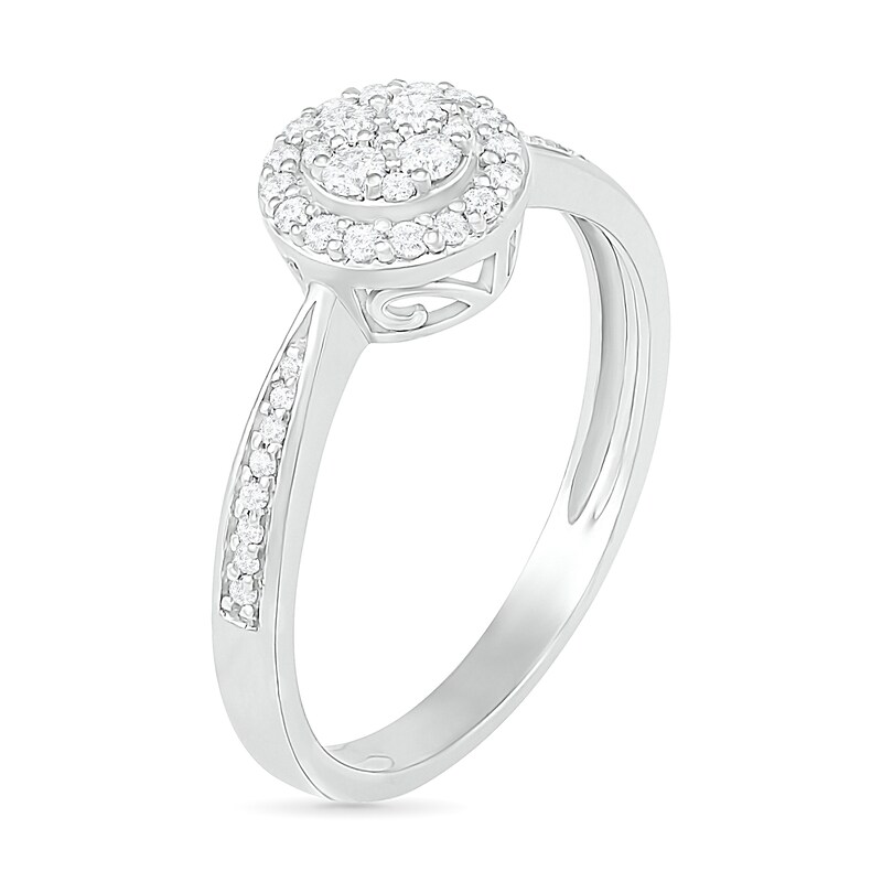 Main Image 3 of 0.23 CT. T.W. Composite Diamond Frame Promise Ring in Sterling Silver