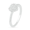Thumbnail Image 2 of 0.18 CT. T.W. Composite Diamond Heart-Shaped Frame Sunburst Ring in Sterling Silver