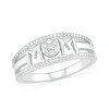 Thumbnail Image 1 of 0.085 CT. T.W. Diamond "MOM" Double Row Ring in Sterling Silver
