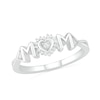 Thumbnail Image 0 of 0.04 CT. T.W. Diamond Frame "MOM" with Heart Ring in Sterling Silver
