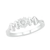 Thumbnail Image 1 of 0.04 CT. T.W. Diamond Frame "MOM" with Heart Ring in Sterling Silver