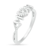 Thumbnail Image 2 of 0.04 CT. T.W. Diamond Frame "MOM" with Heart Ring in Sterling Silver