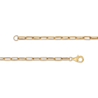 Emerald-Cut Garnet Solitaire and Paper Clip Chain "Y" Necklace in 10K Gold