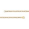 Emerald-Cut Garnet Solitaire and Paper Clip Chain Bracelet in 10K Gold - 7.25"