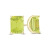 Thumbnail Image 1 of Emerald-Cut Peridot Solitaire Stud Earrings in 10K Gold