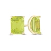 Thumbnail Image 0 of Emerald-Cut Peridot Solitaire Stud Earrings in 10K Gold