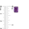 Emerald-Cut Amethyst Solitaire Stud Earrings in 10K Gold