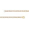 Emerald-Cut Peridot Solitaire and Paper Clip Chain Bracelet in 10K Gold - 7.25"