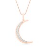 Thumbnail Image 1 of 0.085 CT. T.W. Diamond Crescent Moon Pendant in 10K Rose Gold