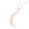 Thumbnail Image 2 of 0.085 CT. T.W. Diamond Crescent Moon Pendant in 10K Rose Gold