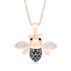 Thumbnail Image 0 of 0.115 CT. T.W. Black Enhanced and White Diamond Bee Pendant in 10K Rose Gold